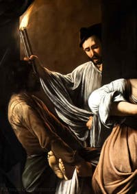 Caravaggio, die sieben Werke der Barmherzigkeit, Pio Monte della Misericordia in Neapel, Italien