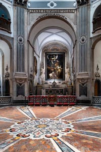 Caravaggio, die sieben Werke der Barmherzigkeit, Pio Monte della Misericordia in Neapel, Italien