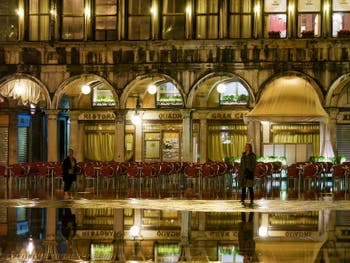 Das Café Quadri auf dem Platz St Markus in Venedig.